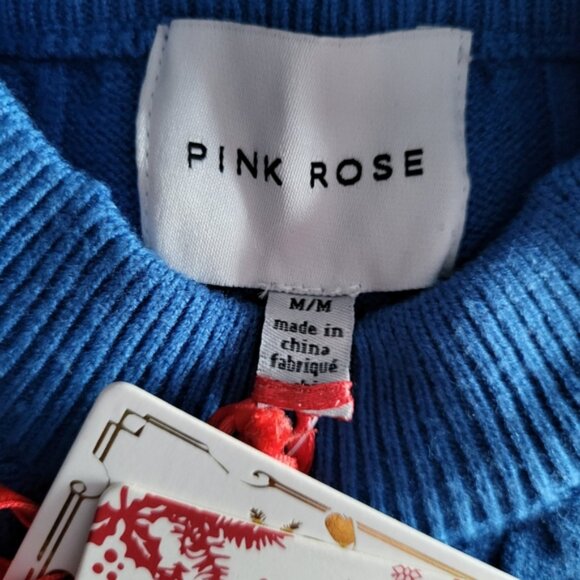 Cable Knit Passion Blue Pantsuit Loungewear Sweater Set Sz M - Picture 8 of 9